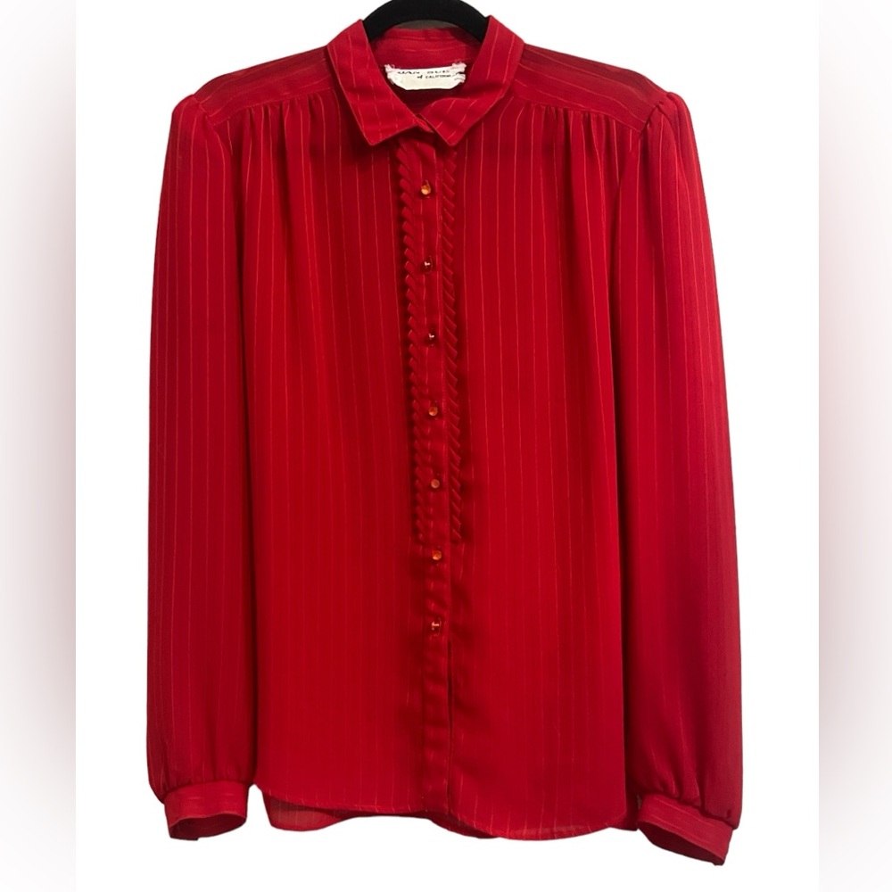 Beautiful vintage red sheer blouse